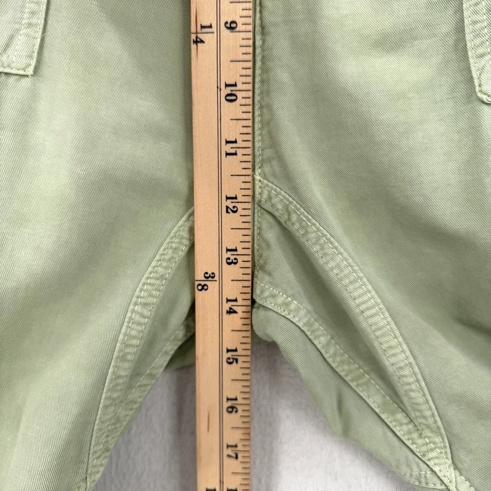 ZARA The Tokyo Trouser Pants Women Small Green Cuffed Cropped Wide leg Cargo